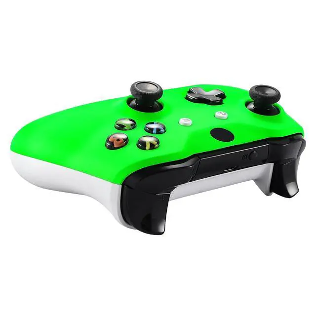 Alt view image 6 of 7 - Neon Green Soft Touch Grip Front Housing Shell Faceplate for Xbox One X S Controller Model 1708 - Controller NOT Included @