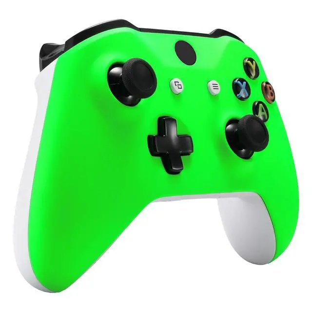 Alt view image 5 of 7 - Neon Green Soft Touch Grip Front Housing Shell Faceplate for Xbox One X S Controller Model 1708 - Controller NOT Included @