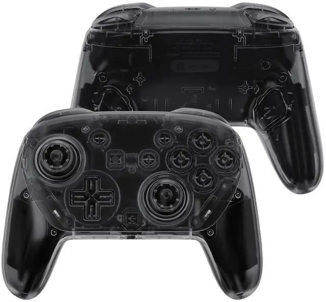 Main image of DIY Replacement Full Set Shell Buttons for Nintendo Switch 2 Pro Controller, Custom Faceplate Rear Bottom Cover with Thumbsticks ABXY Dpad ZLZR Buttons for Switch 2 Pro - Clear Slate Black @