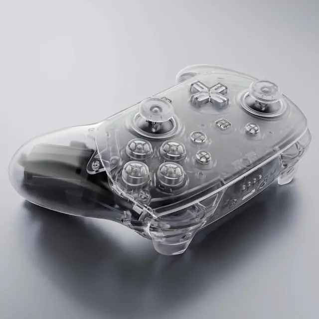 Alt view image 6 of 7 - DIY Replacement Full Set Shell Buttons for Nintendo Switch 2 Pro Controller, Custom Faceplate Rear Bottom Cover with Thumbsticks ABXY Dpad ZLZR Buttons for Switch 2 Pro Controller - Clear @