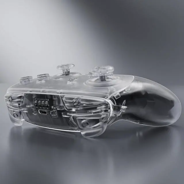 Alt view image 7 of 7 - DIY Replacement Full Set Shell Buttons for Nintendo Switch 2 Pro Controller, Custom Faceplate Rear Bottom Cover with Thumbsticks ABXY Dpad ZLZR Buttons for Switch 2 Pro Controller - Clear @