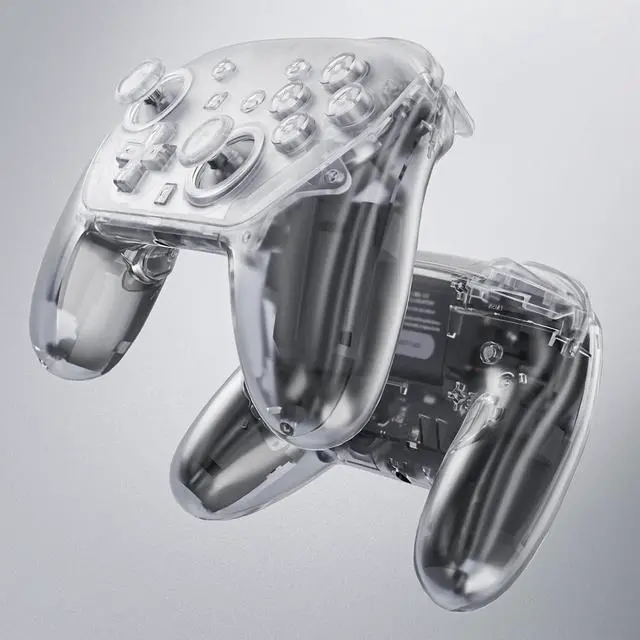 Alt view image 5 of 7 - DIY Replacement Full Set Shell Buttons for Nintendo Switch 2 Pro Controller, Custom Faceplate Rear Bottom Cover with Thumbsticks ABXY Dpad ZLZR Buttons for Switch 2 Pro Controller - Clear @