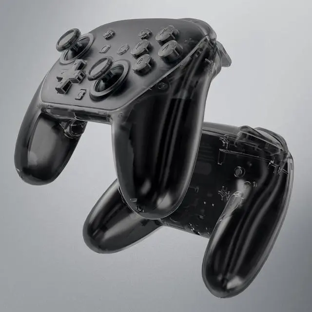 Alt view image 5 of 7 - DIY Replacement Full Set Shell Buttons for Nintendo Switch 2 Pro Controller, Custom Faceplate Rear Bottom Cover with Thumbsticks ABXY Dpad ZLZR Buttons for Switch 2 Pro - Clear Slate Black @