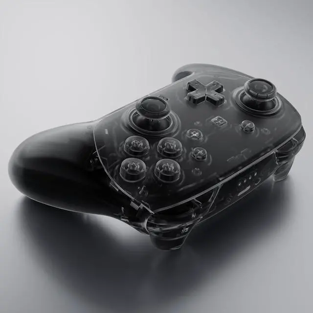 Alt view image 6 of 7 - DIY Replacement Full Set Shell Buttons for Nintendo Switch 2 Pro Controller, Custom Faceplate Rear Bottom Cover with Thumbsticks ABXY Dpad ZLZR Buttons for Switch 2 Pro - Clear Slate Black @