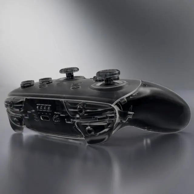 Alt view image 7 of 7 - DIY Replacement Full Set Shell Buttons for Nintendo Switch 2 Pro Controller, Custom Faceplate Rear Bottom Cover with Thumbsticks ABXY Dpad ZLZR Buttons for Switch 2 Pro - Clear Slate Black @