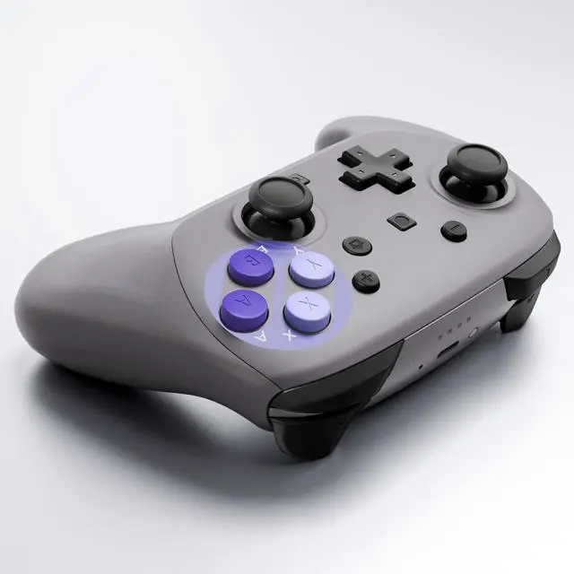 Alt view image 6 of 7 - DIY Replacement Full Set Shell Buttons for Nintendo Switch 2 Pro Controller, Classic SNES Style Custom Faceplate Rear Bottom Cover with Thumbsticks ABXY Dpad ZLZR Buttons for Switch 2 Pro @