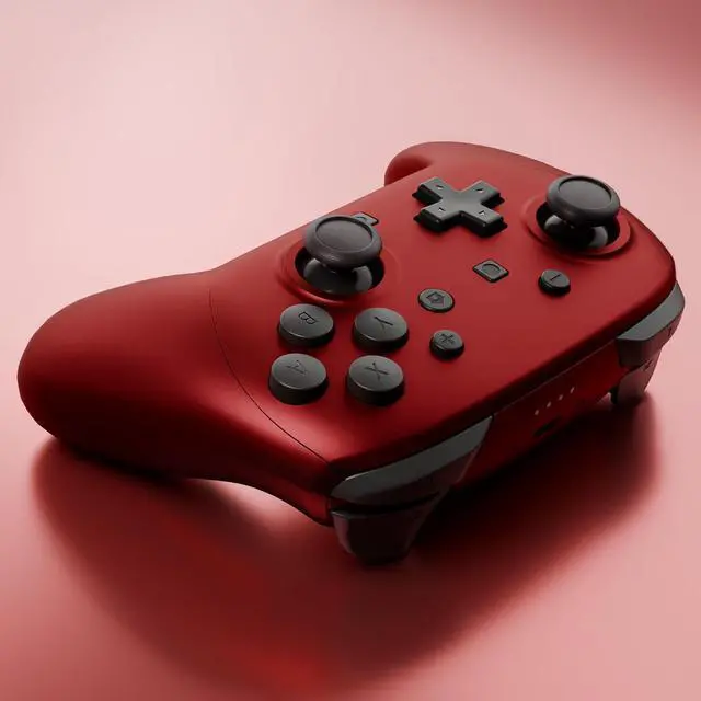 Alt view image 6 of 7 - DIY Replacement Full Set Shell Buttons for Nintendo Switch 2 Pro Controller, Custom Faceplate Rear Bottom Cover with Thumbsticks ABXY Dpad ZLZR Buttons for Switch 2 Pro - Scarlet Red @