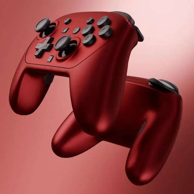 Alt view image 5 of 7 - DIY Replacement Full Set Shell Buttons for Nintendo Switch 2 Pro Controller, Custom Faceplate Rear Bottom Cover with Thumbsticks ABXY Dpad ZLZR Buttons for Switch 2 Pro - Scarlet Red @