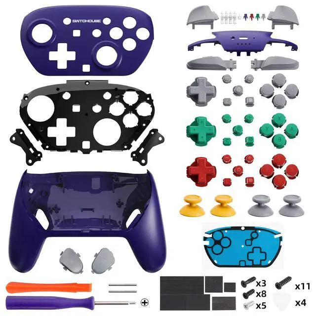 Alt view image 3 of 7 - DIY Replacement Full Set Shell Buttons for Nintendo Switch 2 Pro Controller, Custom Faceplate Rear Bottom Cover with Thumbsticks ABXY Dpad ZLZR for Switch 2 Pro - Classic SwitchCube Style @