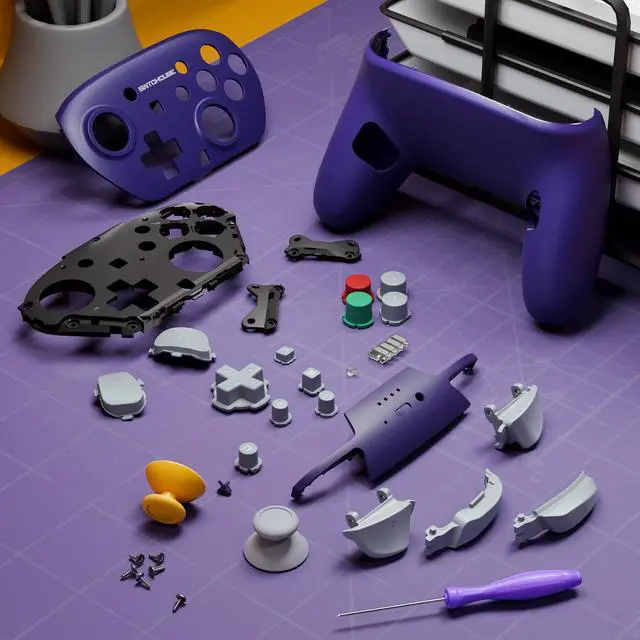 Alt view image 4 of 7 - DIY Replacement Full Set Shell Buttons for Nintendo Switch 2 Pro Controller, Custom Faceplate Rear Bottom Cover with Thumbsticks ABXY Dpad ZLZR for Switch 2 Pro - Classic SwitchCube Style @