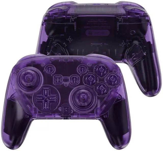 Main image of DIY Replacement Full Set Shell Buttons for Nintendo Switch 2 Pro Controller, Custom Faceplate Rear Bottom Cover with Thumbsticks ABXY Dpad ZLZR for Switch 2 Pro - Clear Atomic Purple @