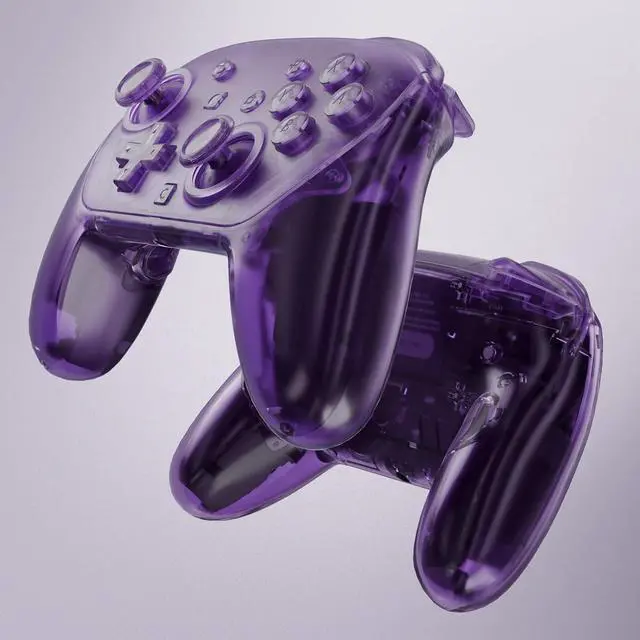Alt view image 5 of 7 - DIY Replacement Full Set Shell Buttons for Nintendo Switch 2 Pro Controller, Custom Faceplate Rear Bottom Cover with Thumbsticks ABXY Dpad ZLZR for Switch 2 Pro - Clear Atomic Purple @