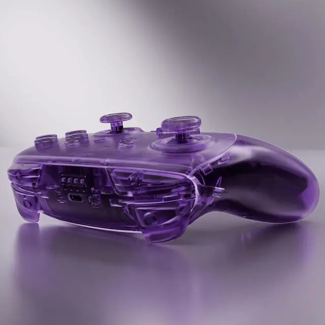 Alt view image 7 of 7 - DIY Replacement Full Set Shell Buttons for Nintendo Switch 2 Pro Controller, Custom Faceplate Rear Bottom Cover with Thumbsticks ABXY Dpad ZLZR for Switch 2 Pro - Clear Atomic Purple @