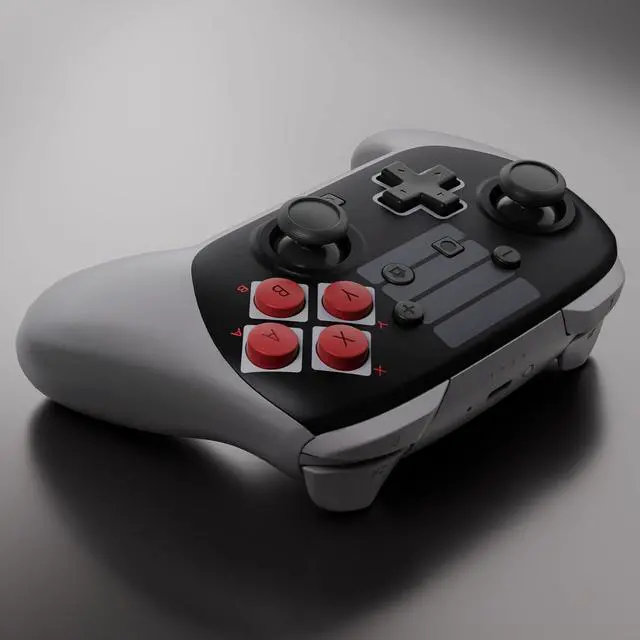 Alt view image 6 of 7 - DIY Replacement Full Set Shell Buttons for Nintendo Switch 2 Pro Controller, Custom Faceplate Rear Bottom Cover with Thumbsticks ABXY Dpad ZLZR Buttons for Switch 2 Pro - Classic NES Style @