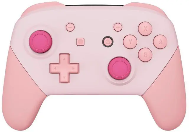 Main image of Replacement Full Set Shell Button for Nintendo Switch Pro Controller, Cherry Blossoms Pink & Puffy Pink Faceplate Backplate Handles for Switch Pro Controller @