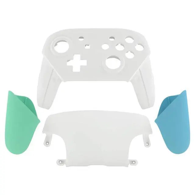 Alt view image 2 of 7 - White Faceplate Backplate Mint Green Heaven Blue Handles for Nintendo Switch Pro Controller, DIY Replacement Hand Grip Housing Shell Cover for Nintendo Switch Pro - Controller NOT Included @