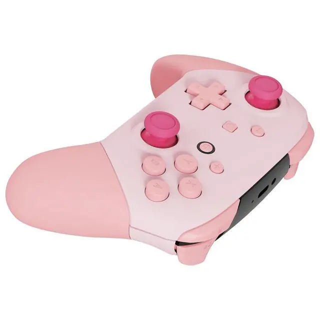 Alt view image 6 of 7 - Replacement Full Set Shell Button for Nintendo Switch Pro Controller, Cherry Blossoms Pink & Puffy Pink Faceplate Backplate Handles for Switch Pro Controller @