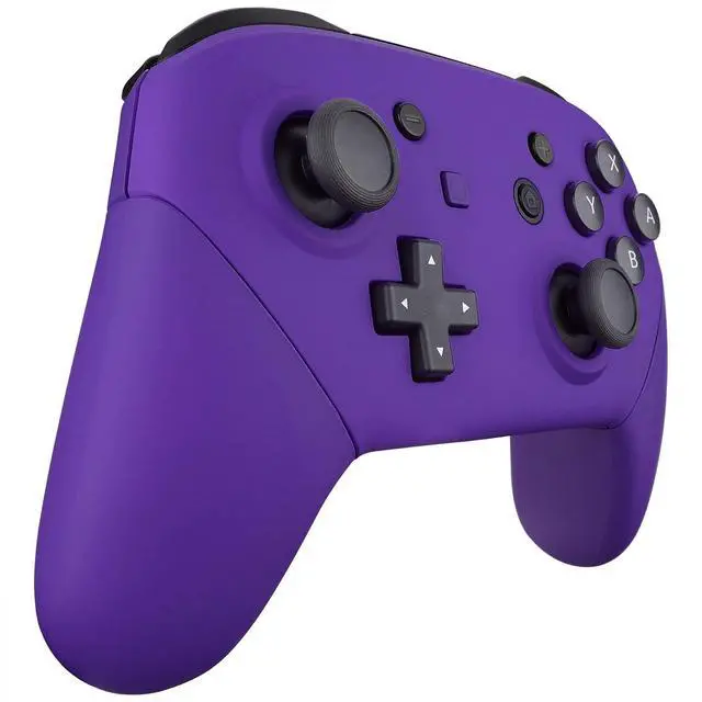 Alt view image 5 of 7 - Purple Faceplate Backplate Handles for Nintendo Switch Pro Controller, Soft Touch DIY Replacement Grip Housing Shell Cover for Nintendo Switch Pro - Controller NOT Included @