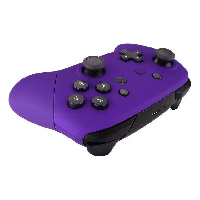 Alt view image 7 of 7 - Purple Faceplate Backplate Handles for Nintendo Switch Pro Controller, Soft Touch DIY Replacement Grip Housing Shell Cover for Nintendo Switch Pro - Controller NOT Included @