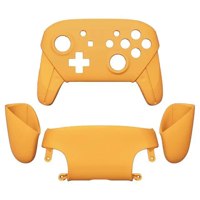 Alt view image 2 of 7 - Caution Yellow Faceplate Backplate Handles for Nintendo Switch Pro Controller, Soft Touch DIY Replacement Grip Housing Shell Cover for Nintendo Switch Pro - Controller NOT Included @