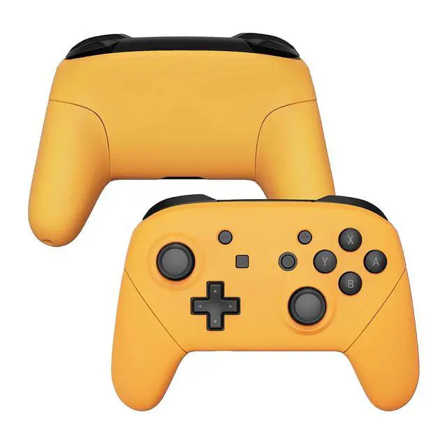 Alt view image 7 of 7 - Caution Yellow Faceplate Backplate Handles for Nintendo Switch Pro Controller, Soft Touch DIY Replacement Grip Housing Shell Cover for Nintendo Switch Pro - Controller NOT Included @