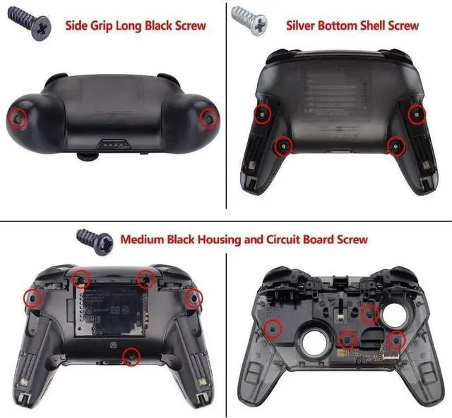Alt view image 4 of 7 - Black Faceplate Backplate Handles for Nintendo Switch Pro Controller, Soft Touch DIY Replacement Grip Housing Shell Cover for Nintendo Switch Pro - Controller NOT Included @