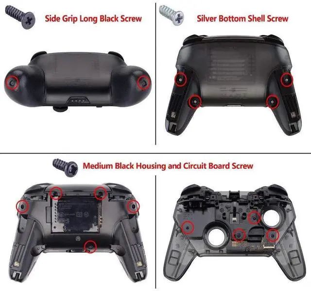 Alt view image 4 of 7 - Clear Atomic Puple Faceplate Backplate Handles for Nintendo Switch Pro Controller, DIY Replacement Grip Housing Shell Cover for Nintendo Switch Pro - Controller NOT Included @