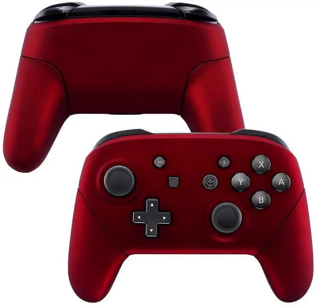 Alt view image 5 of 7 - Red Faceplate Backplate Handles for Nintendo Switch Pro Controller, Soft Touch DIY Replacement Grip Housing Shell Cover for Nintendo Switch Pro - Controller NOT Included @