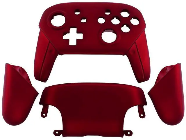 Alt view image 2 of 7 - Red Faceplate Backplate Handles for Nintendo Switch Pro Controller, Soft Touch DIY Replacement Grip Housing Shell Cover for Nintendo Switch Pro - Controller NOT Included @