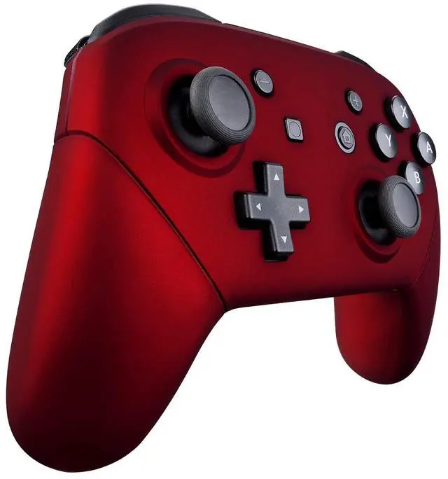 Alt view image 7 of 7 - Red Faceplate Backplate Handles for Nintendo Switch Pro Controller, Soft Touch DIY Replacement Grip Housing Shell Cover for Nintendo Switch Pro - Controller NOT Included @