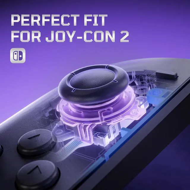 Alt view image 7 of 7 - Replacement 3D Joystick for Nintendo Switch 2 JoyCon, Controller Left Right Analog Stick Thumbsticks with Repair Tools for JoyCon 2, Multi-Colors Options - Clear Atomic Purple @