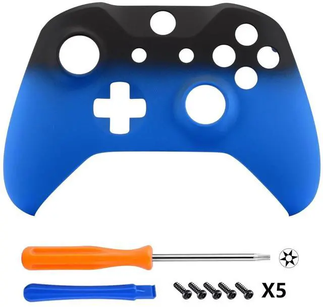 Alt view image 3 of 7 - Shadow Blue Faceplate Cover, Soft Touch Front Housing Shell Case, Comfortable Soft Grip Replacement Kit for Xbox One S & Xbox One X Controller - Controller NOT Included @