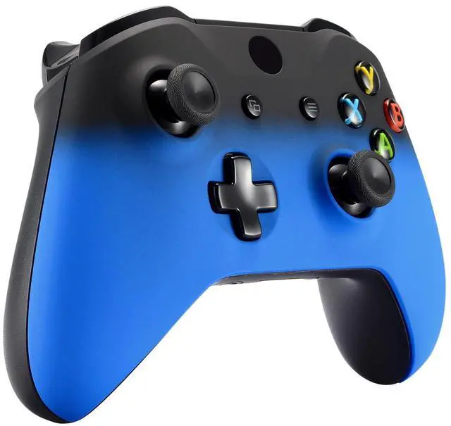 Alt view image 4 of 7 - Shadow Blue Faceplate Cover, Soft Touch Front Housing Shell Case, Comfortable Soft Grip Replacement Kit for Xbox One S & Xbox One X Controller - Controller NOT Included @