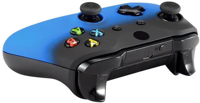 Alt view image 6 of 7 - Shadow Blue Faceplate Cover, Soft Touch Front Housing Shell Case, Comfortable Soft Grip Replacement Kit for Xbox One S & Xbox One X Controller - Controller NOT Included @