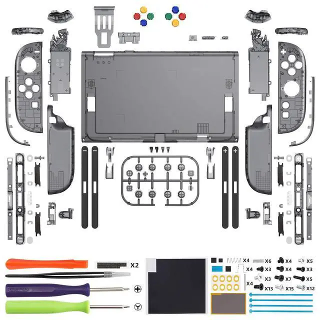 Alt view image 2 of 7 - DIY Replacement Shell Buttons for Nintendo Switch 2, Full Set Rear Back Plate Controller Housing with Buttons for Switch 2 Handheld Console & Joycon 2 - Deluxe Version - Clear Slate Black @