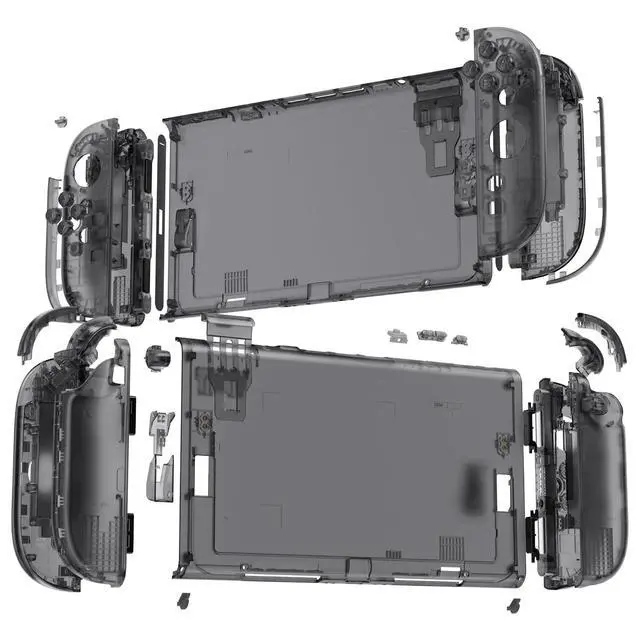 Alt view image 4 of 7 - DIY Replacement Shell Buttons for Nintendo Switch 2, Full Set Rear Back Plate Controller Housing with Buttons for Switch 2 Handheld Console & Joycon 2 - Deluxe Version - Clear Slate Black @