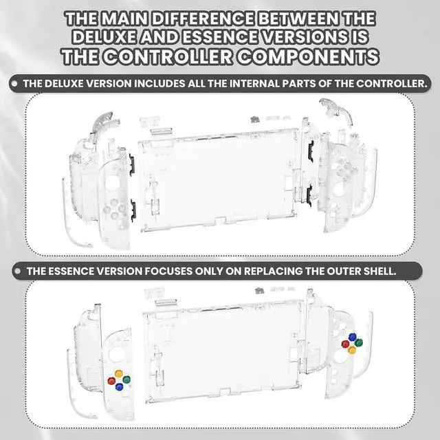 Alt view image 6 of 7 - DIY Replacement Shell Buttons for Nintendo Switch 2, Custom Console Rear Back Plate + Faceplate with Decorative Strips Direction Keys for Joycon 2 - Essence Version - Glow in Dark - Green @
