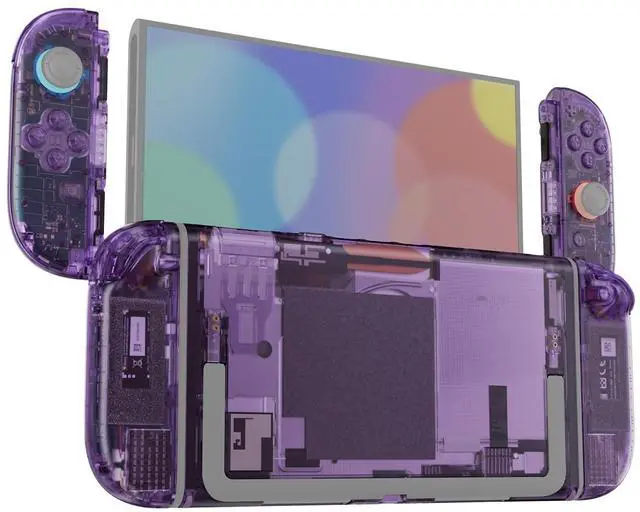 Main image of DIY Replacement Shell Buttons for Nintendo Switch 2, Full Set Rear Back Plate Controller Housing with Button for Switch 2 Handheld Console & Joycon 2 - Deluxe Version - Clear Atomic Purple @