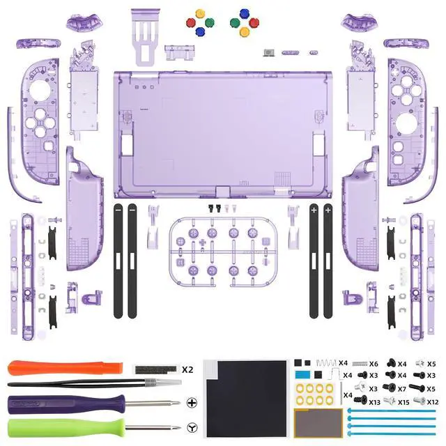 Alt view image 2 of 7 - DIY Replacement Shell Buttons for Nintendo Switch 2, Full Set Rear Back Plate Controller Housing with Button for Switch 2 Handheld Console & Joycon 2 - Deluxe Version - Clear Atomic Purple @