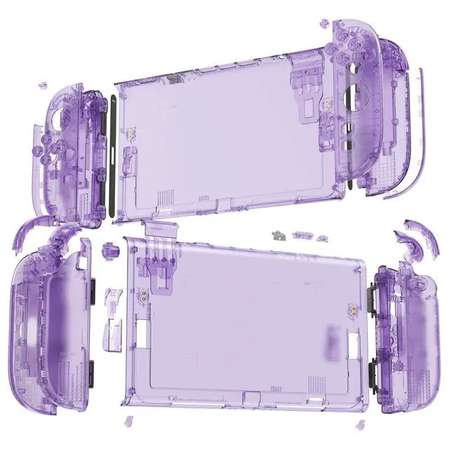 Alt view image 4 of 7 - DIY Replacement Shell Buttons for Nintendo Switch 2, Full Set Rear Back Plate Controller Housing with Button for Switch 2 Handheld Console & Joycon 2 - Deluxe Version - Clear Atomic Purple @