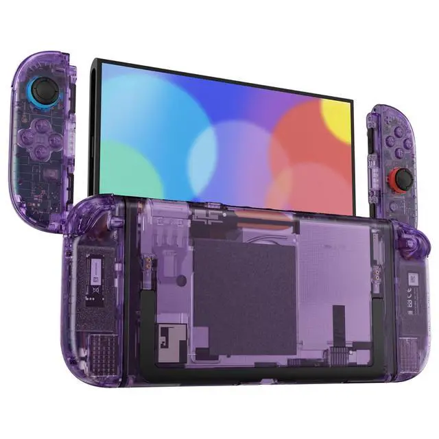Alt view image 5 of 7 - DIY Replacement Shell Buttons for Nintendo Switch 2, Full Set Rear Back Plate Controller Housing with Button for Switch 2 Handheld Console & Joycon 2 - Deluxe Version - Clear Atomic Purple @
