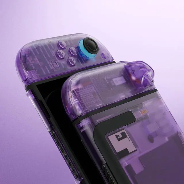 Alt view image 7 of 7 - DIY Replacement Shell Buttons for Nintendo Switch 2, Full Set Rear Back Plate Controller Housing with Button for Switch 2 Handheld Console & Joycon 2 - Deluxe Version - Clear Atomic Purple @