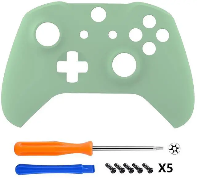Alt view image 3 of 7 - Matcha Green Front Housing Shell Cover for Xbox One S/X Controller, Replacement Parts Custom Case Faceplate for Xbox One Wireless Controller Model 1708 @