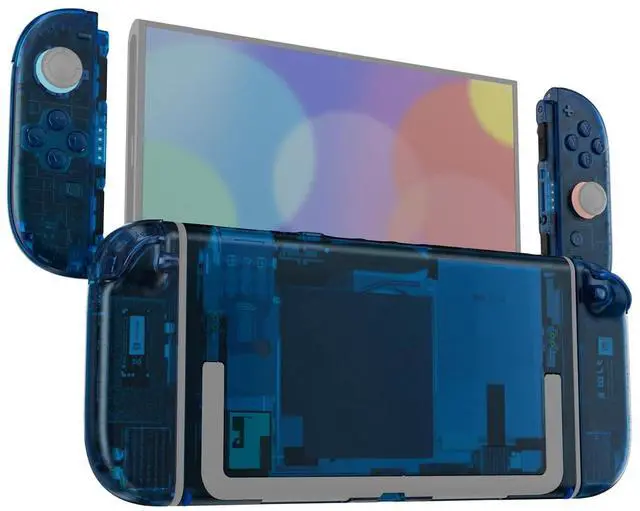 Main image of DIY Replacement Shell Buttons for Nintendo Switch 2, Custom Full Set Rear Back Plate Controller Housing with Buttons for Switch 2 Handheld Console & Joycon 2 - Deluxe Version - Clear Blue @