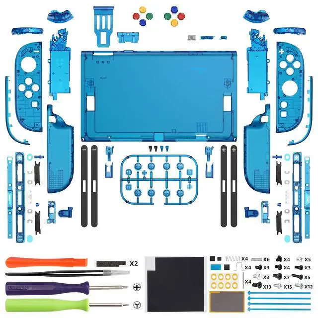 Alt view image 2 of 7 - DIY Replacement Shell Buttons for Nintendo Switch 2, Custom Full Set Rear Back Plate Controller Housing with Buttons for Switch 2 Handheld Console & Joycon 2 - Deluxe Version - Clear Blue @