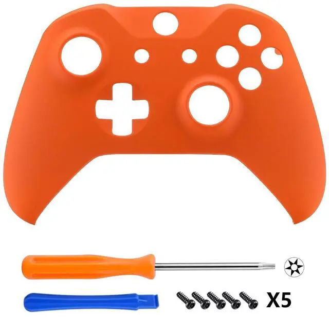 Alt view image 3 of 7 - Orange Soft Touch Front Housing Shell Case for Xbox One S/X Controller, Comfortable Replacement Kit Faceplate Cover for Xbox One Wireless Controller Model 1708 @