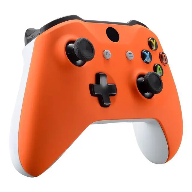 Alt view image 4 of 7 - Orange Soft Touch Front Housing Shell Case for Xbox One S/X Controller, Comfortable Replacement Kit Faceplate Cover for Xbox One Wireless Controller Model 1708 @