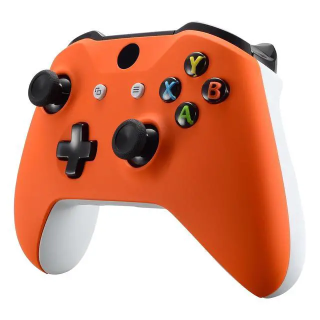 Alt view image 5 of 7 - Orange Soft Touch Front Housing Shell Case for Xbox One S/X Controller, Comfortable Replacement Kit Faceplate Cover for Xbox One Wireless Controller Model 1708 @