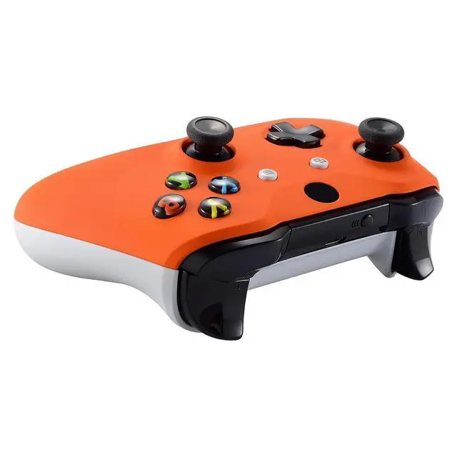 Alt view image 6 of 7 - Orange Soft Touch Front Housing Shell Case for Xbox One S/X Controller, Comfortable Replacement Kit Faceplate Cover for Xbox One Wireless Controller Model 1708 @