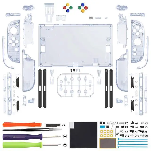 Alt view image 2 of 7 - DIY Replacement Shell Buttons for Nintendo Switch 2, Full Set Rear Back Plate Controller Housing with Buttons for Switch 2 Handheld Console & Joycon 2 - Deluxe Version - Clear Glacier Blue @